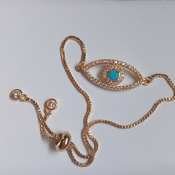 Evil Eye Adjustable Slide Bracelet - Picture 4 of 6